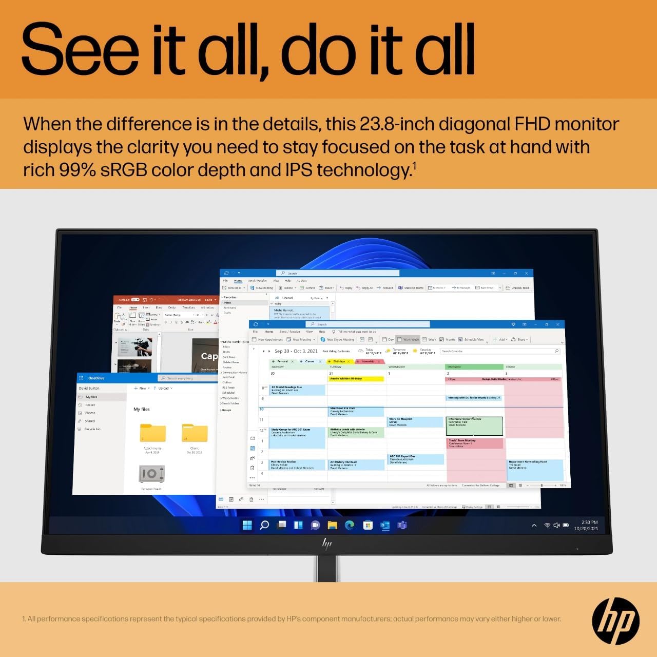 HP E24 G5 23.8" FHD IPS Monitor - HDMI DisplayPort USB
