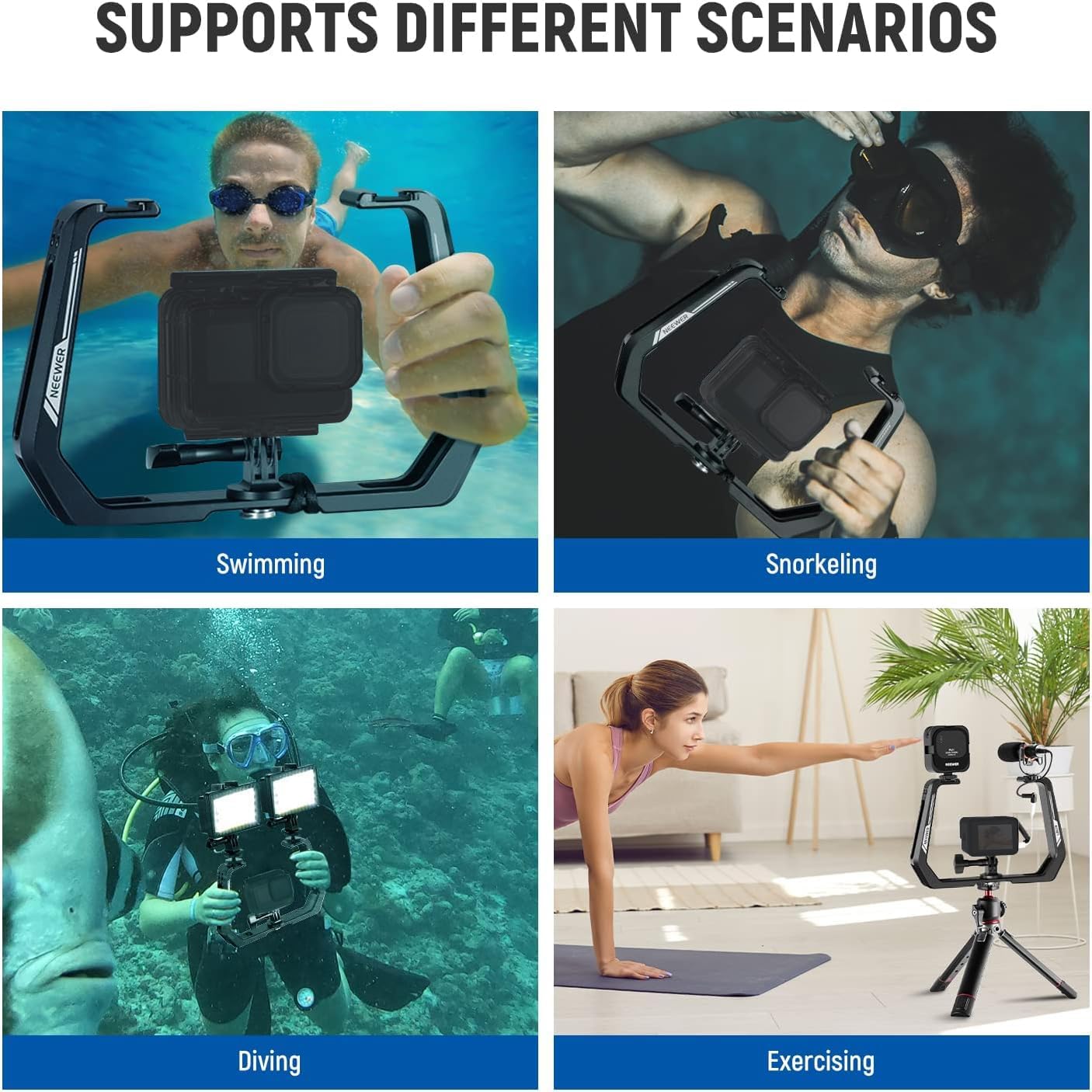 Neewer 10102170 Underwater Dive Rig for Action Cameras