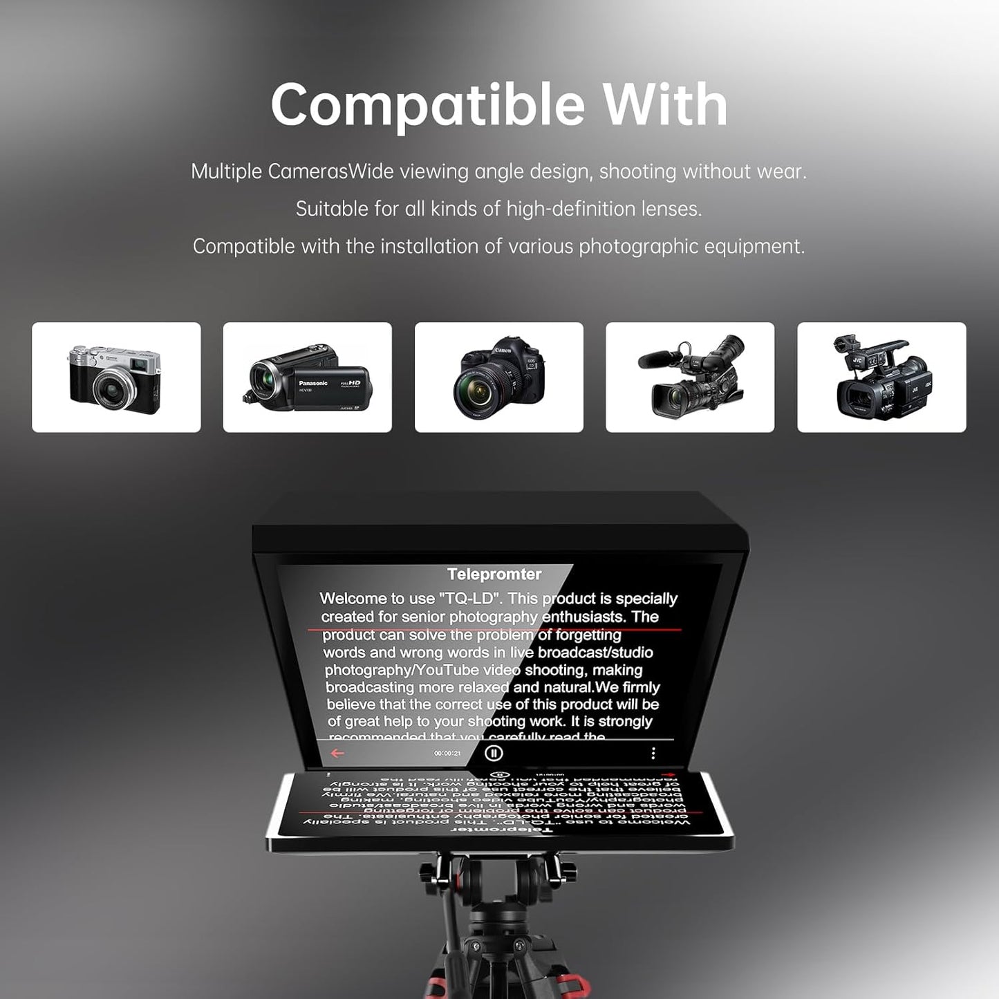 GVM Teleprompters with Carry Case and Tablet Control