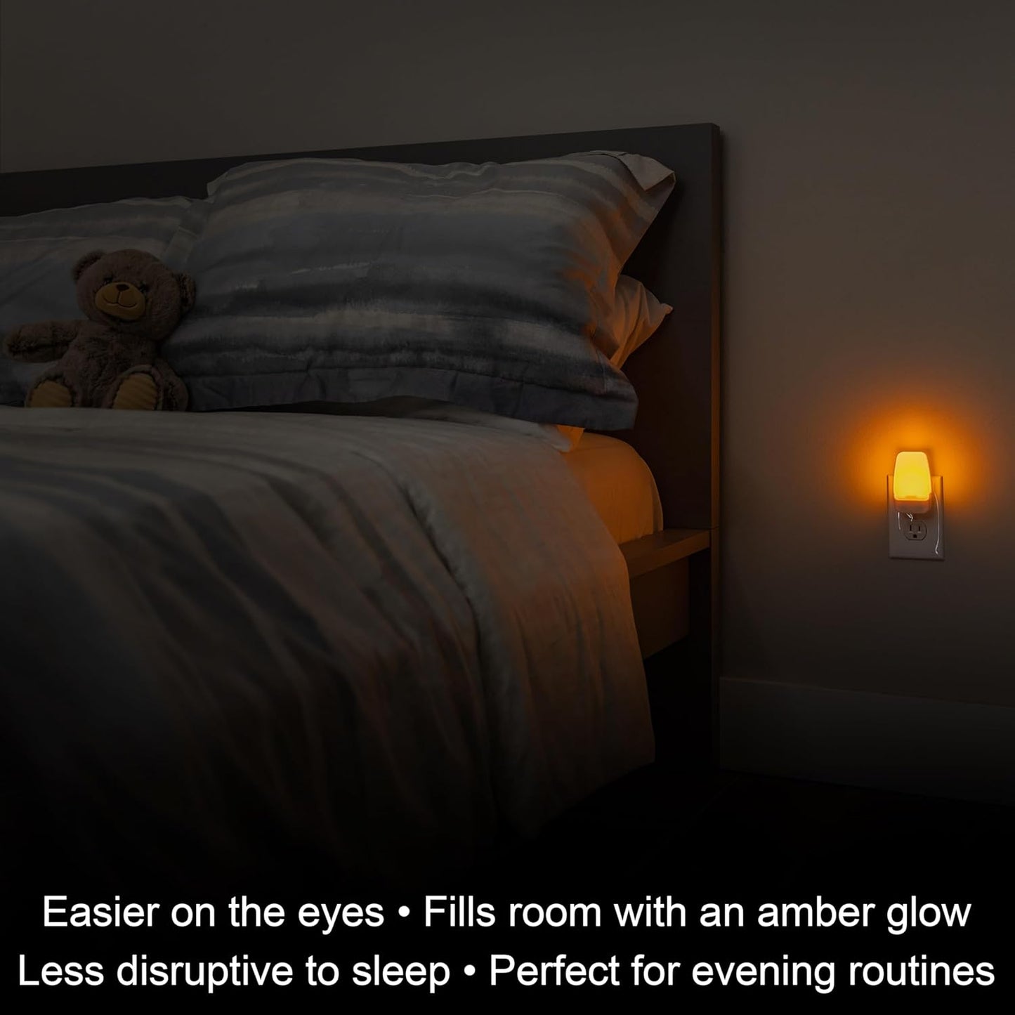 GE 76135 Amber LED Dusk-to-Dawn Night Light 2-Pack