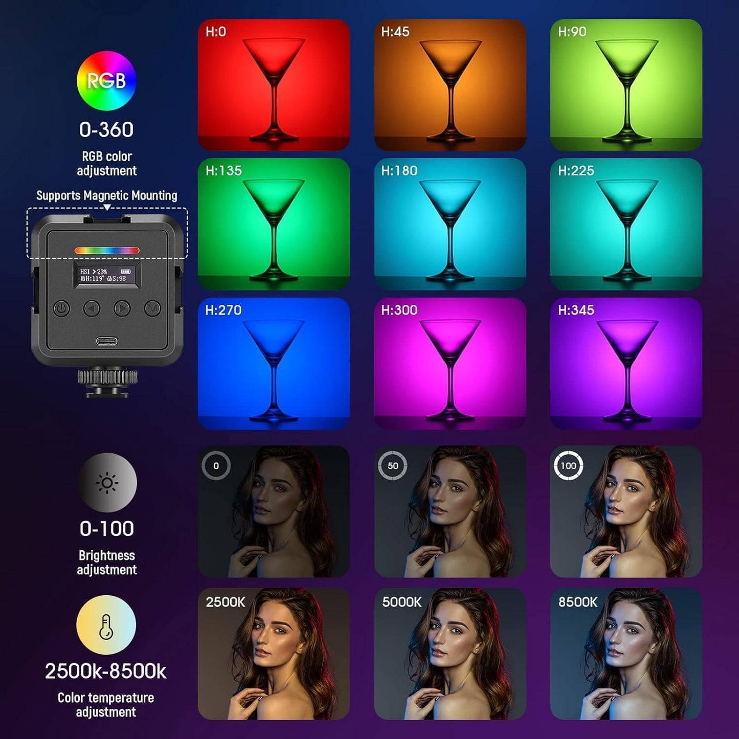 Neewer 10100577 RGB Magnetic LED Video Light