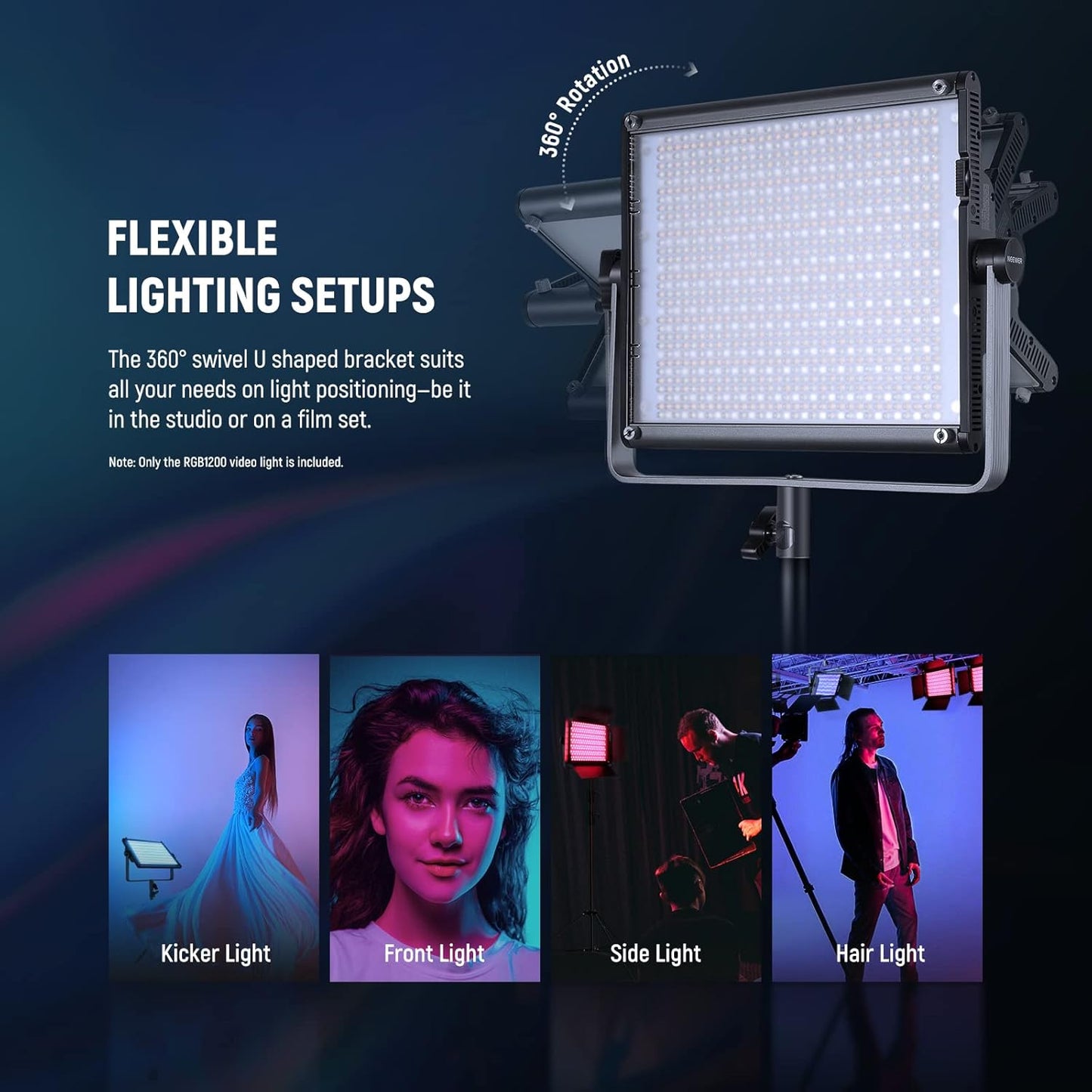 Neewer RGB1200 RGB LED Video Light Panel