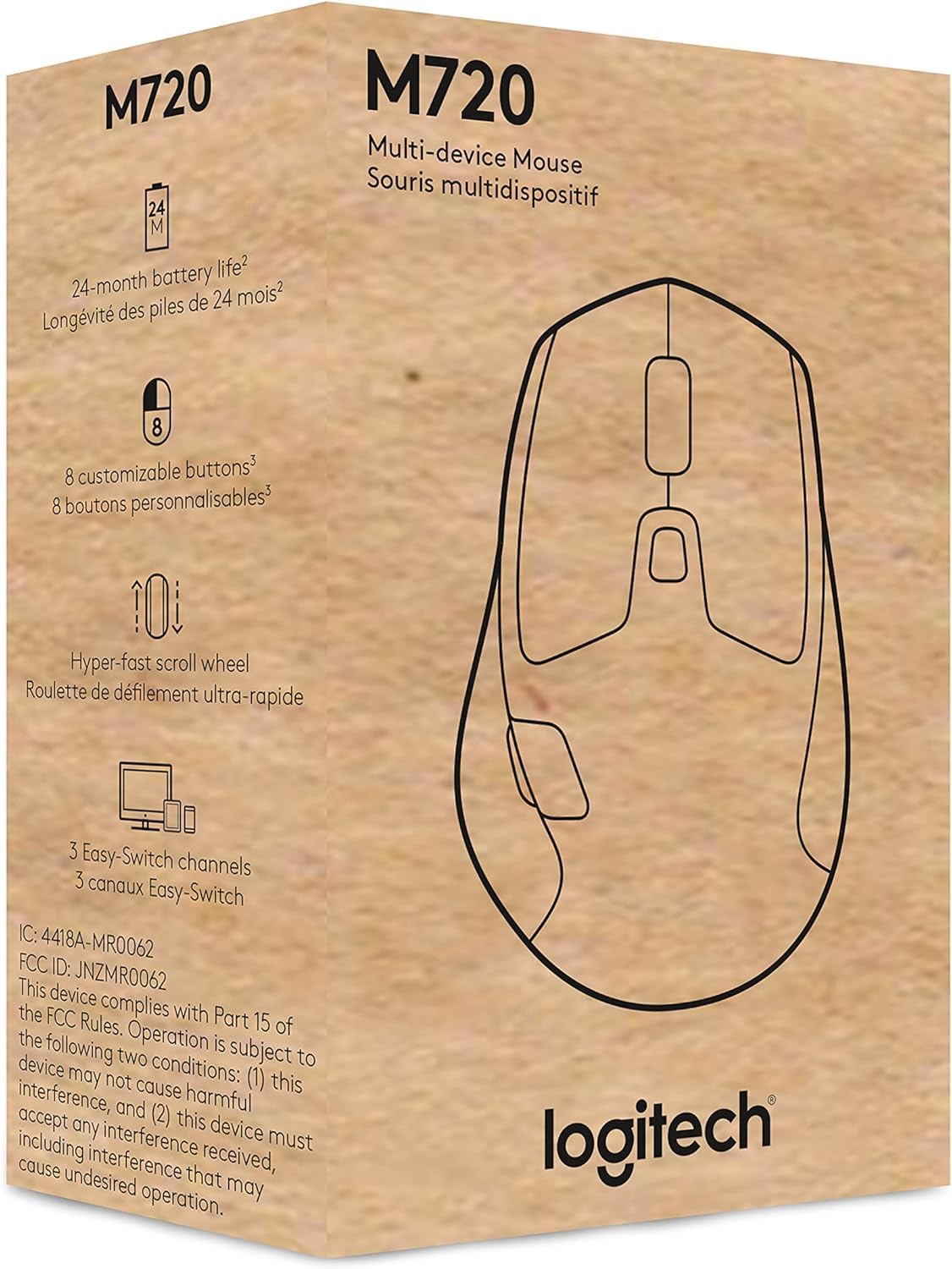 Logitech 910-006036 Triathlon Wireless Mouse: Multi-Device Bluetooth