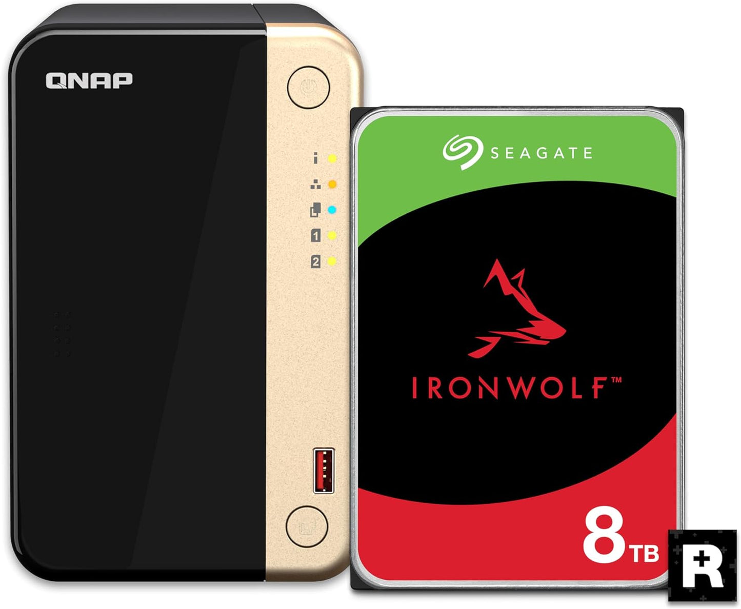 QNAP TS-264-8G 2-Bay NAS 8TB RAID 1 IronWolf Bundle
