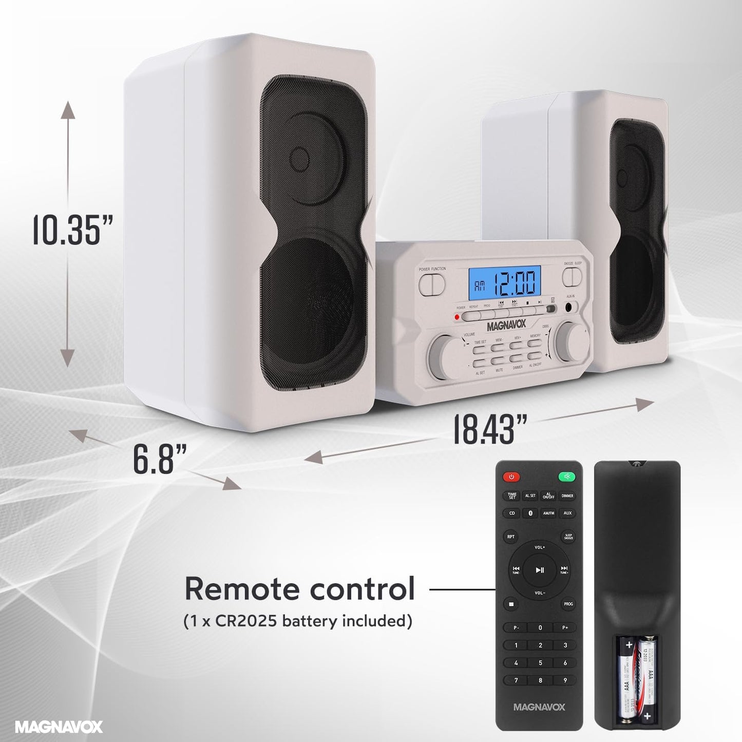 Magnavox MM435M-WH CD Shelf System Bluetooth Radio
