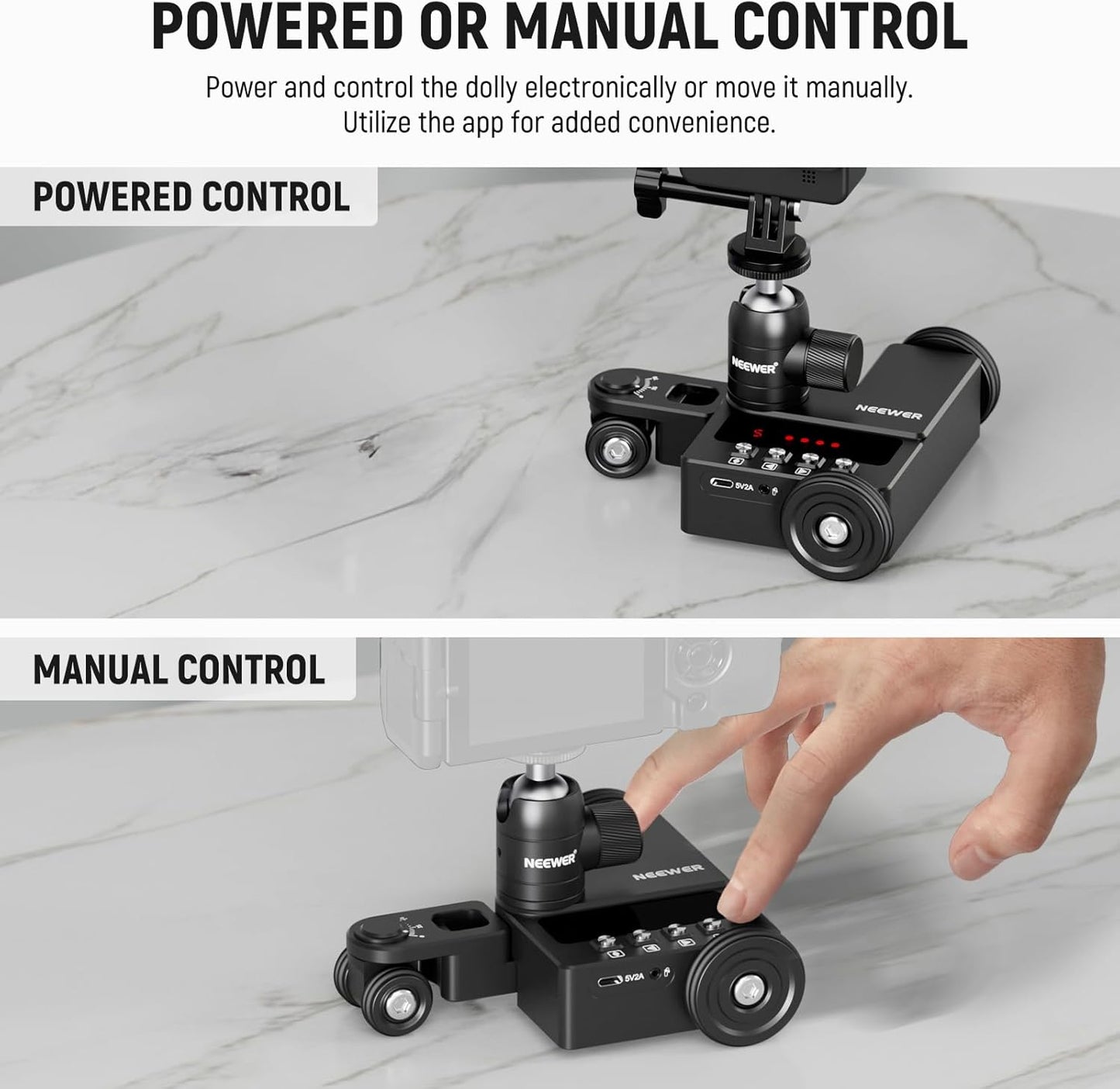 Neewer 10102371 Motorized Camera Dolly - App Controlled