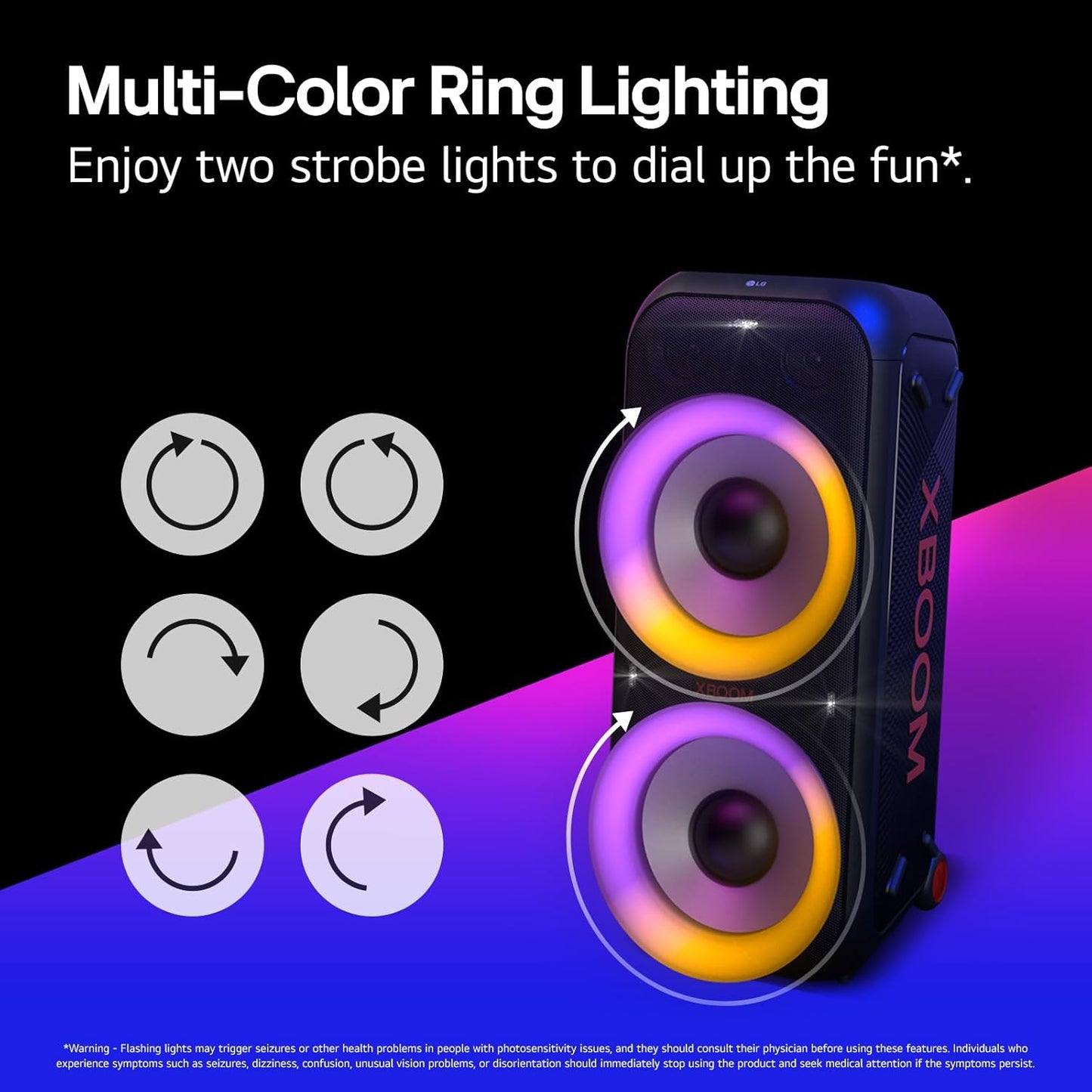 LG XL9T XBOOM Portable Tower Speaker Pixel LED