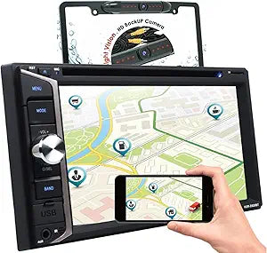 Gravity D920BT Double Din Car Stereo Bluetooth Backup Camera — main product image