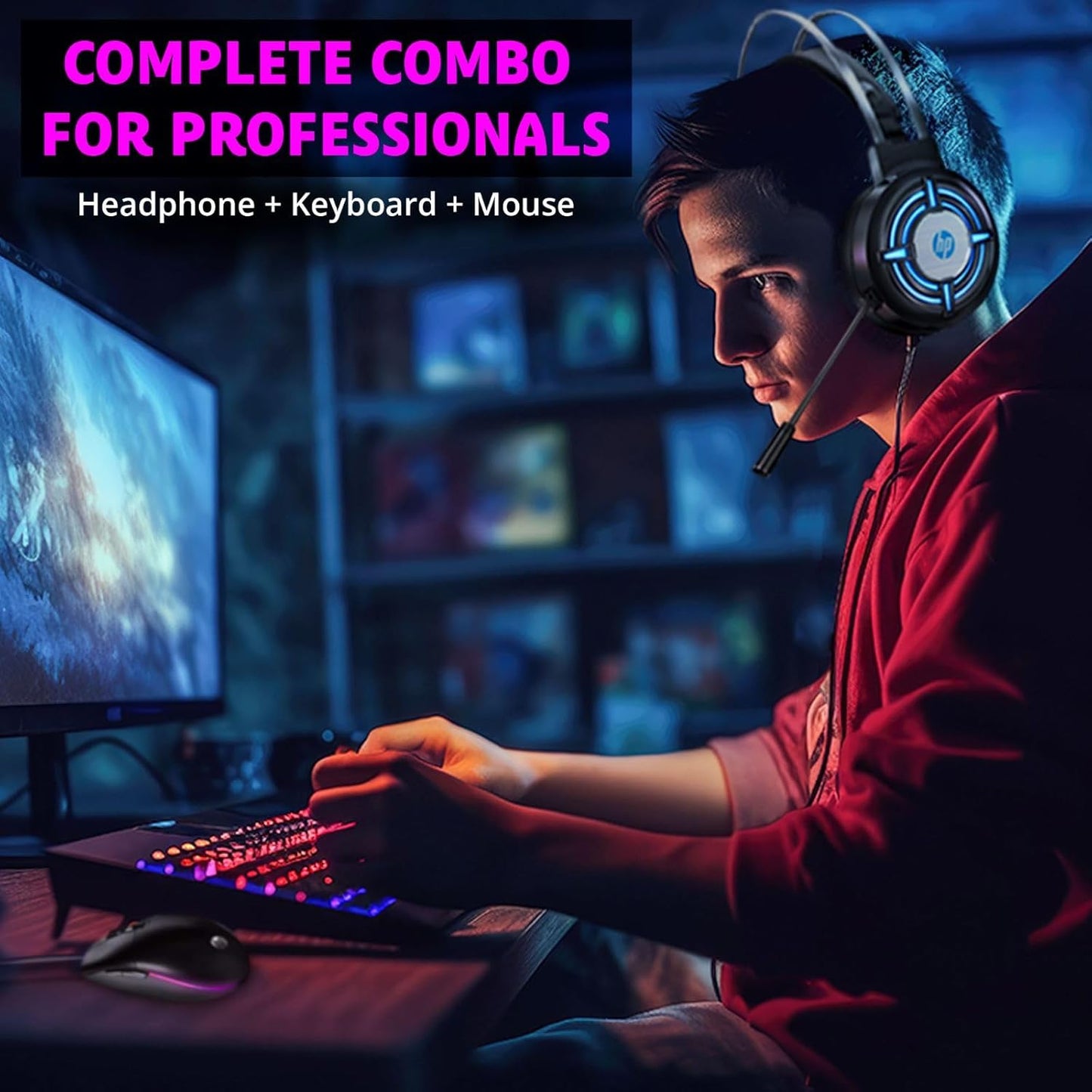 HP Gaming Keyboard Mouse Combo RGB Backlit Bundle
