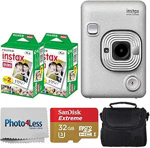 Fujifilm Mini LiPlay Instant Camera Bundle Stone White