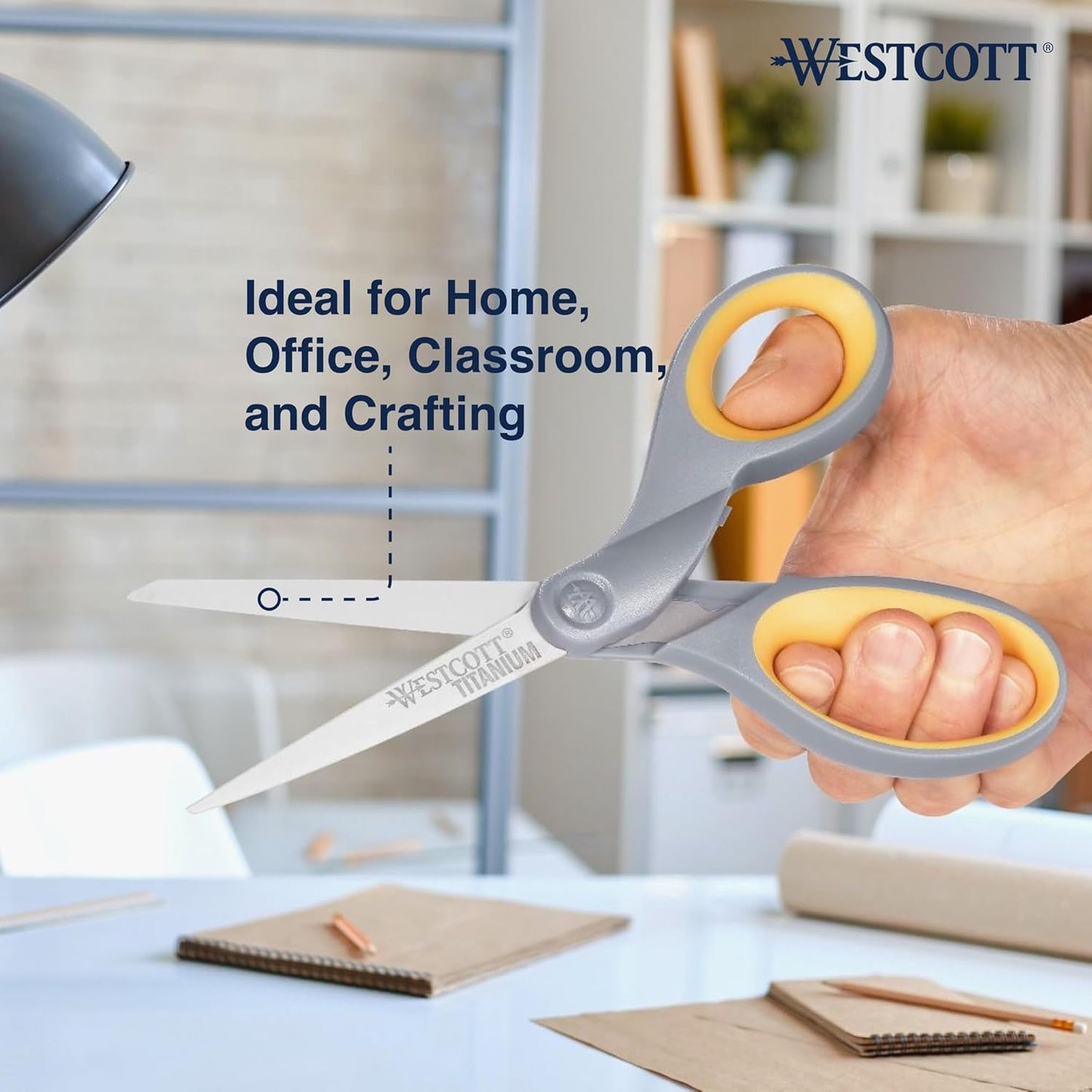 Westcott 17598 Titanium Bonded 8-Inch Scissors 4-Pack