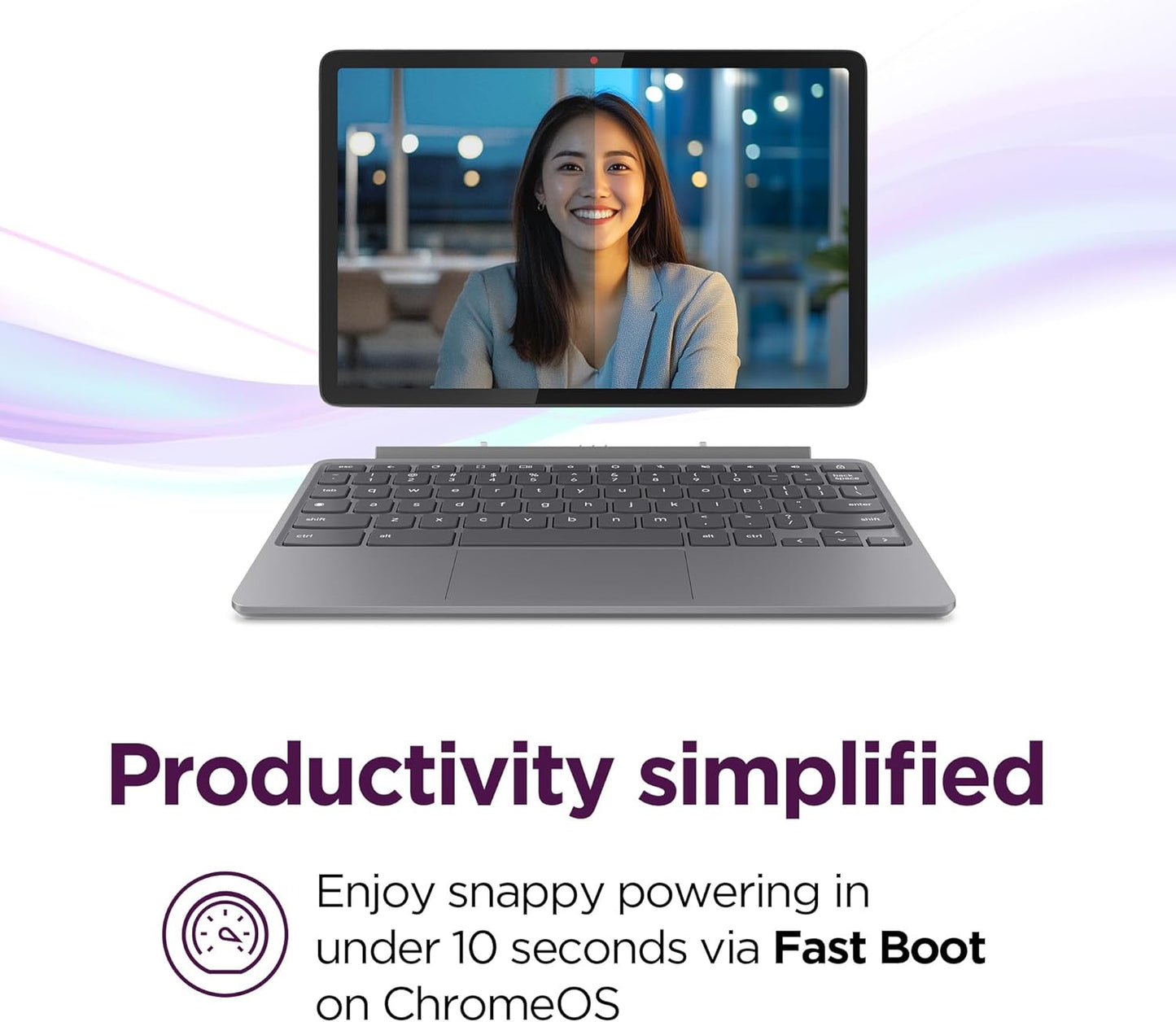 Lenovo 83HH0014US Chromebook Duet - 10.95" Touchscreen - Luna Grey