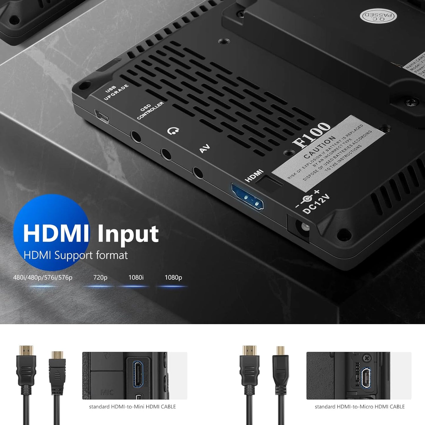 Neewer F100 7-inch HDMI Camera Field Monitor