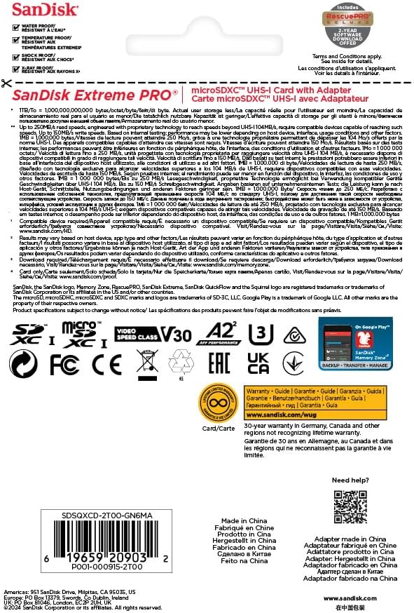 SanDisk 2TB Extreme PRO Micro SD Card