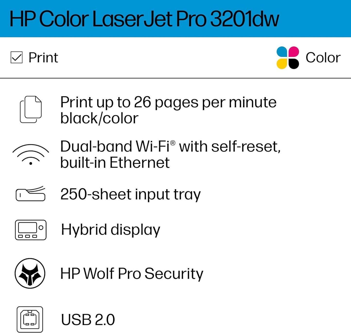 HP 3201dw Printer Color LaserJet Pro Wireless Duplex
