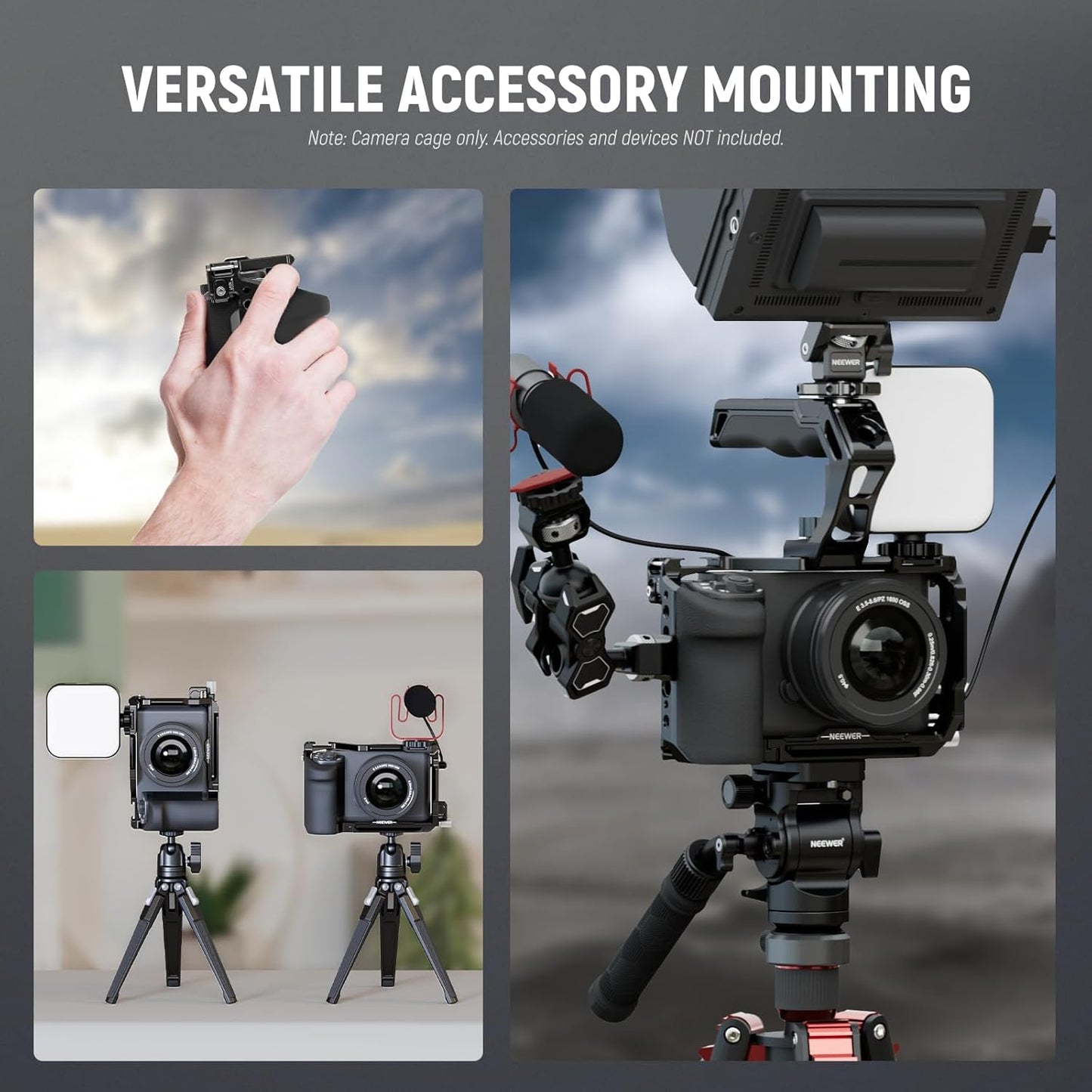 Neewer CA025S ZV-E1 Camera Cage - HDMI Clamp, Arca Base, Protective Rig