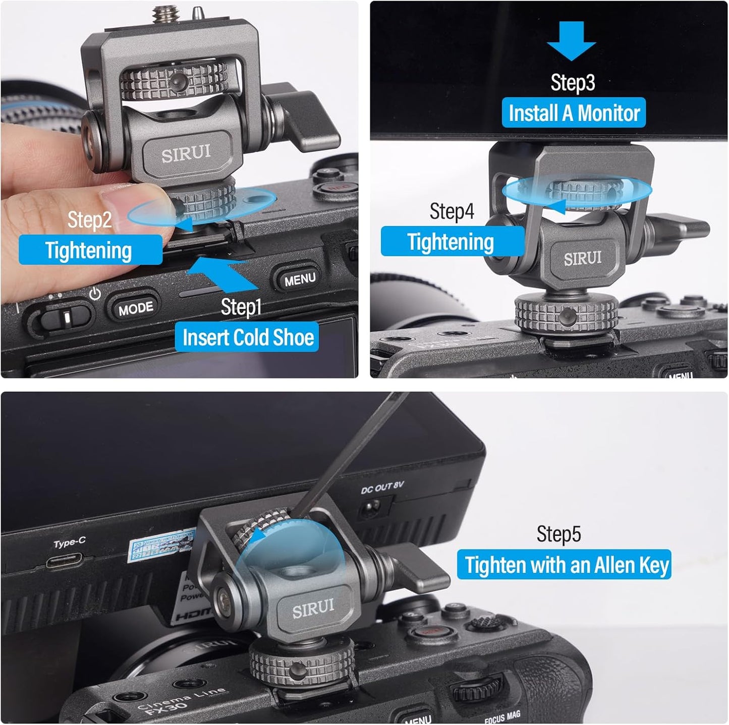 Sirui SC-MC Camera Monitor Mount Cold Shoe Adjustable