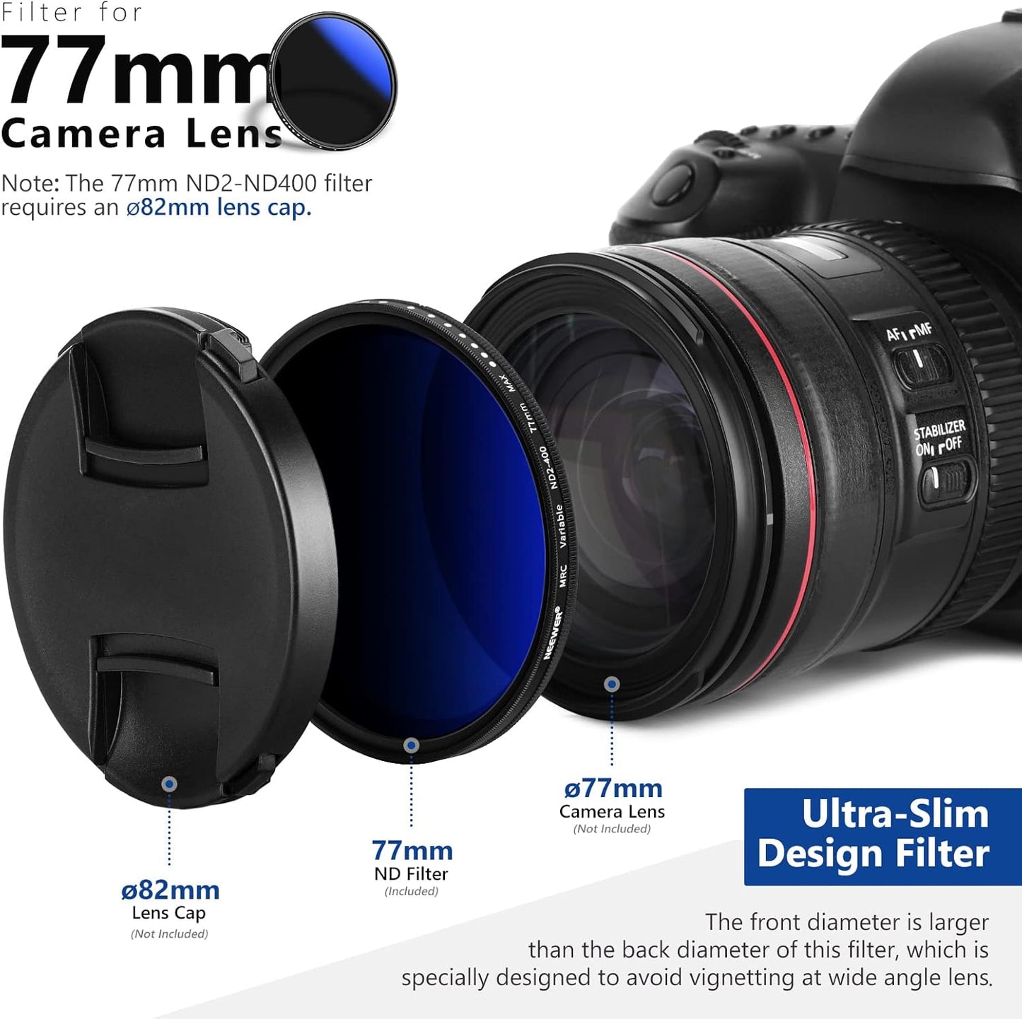 Neewer NW SERIES A 77mm Variable ND Filter ND2-ND400