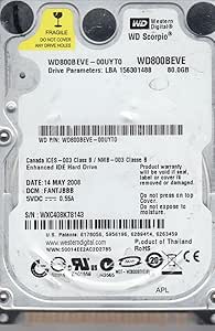 Western Digital WD800BEVE-00UYT0 80GB IDE Hard Drive — main product image