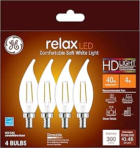 GE Refresh LED Light Bulbs 40W Daylight 4-Pack