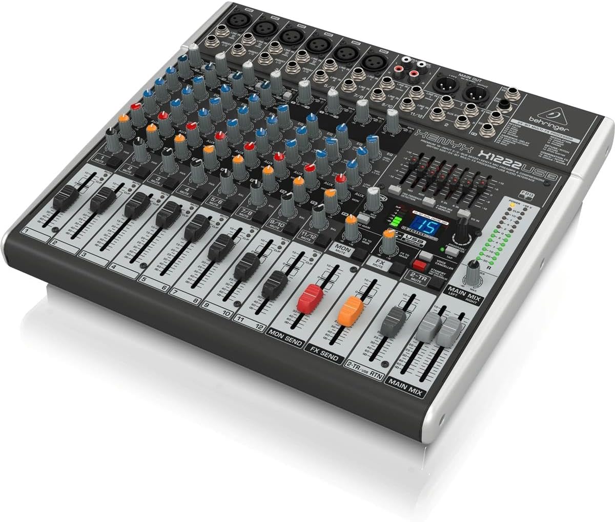 Behringer XENYX X1222USB 12-Input Mixer w/ Mic Cables