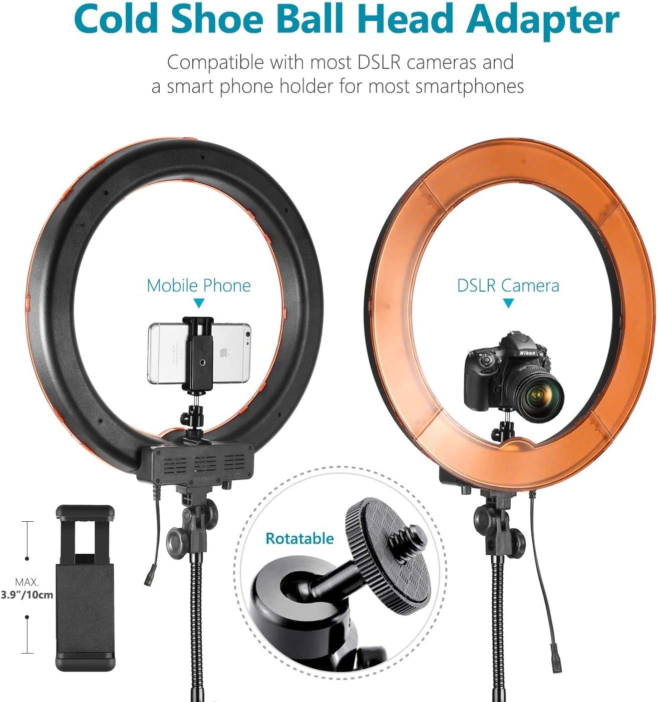 Neewer 10097703 18" LED Ring Light Kit with Stand