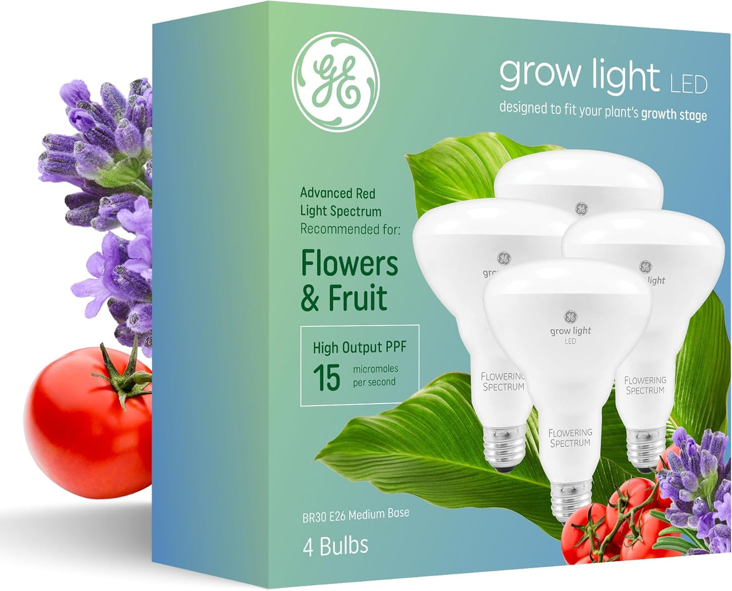 GE 10043168503133 Grow Lights BR30 LED for Indoor Plants 4-Pack