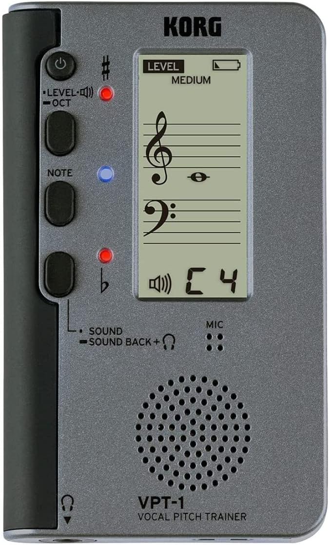 Korg VPT-1 Vocal Pitch Trainer Tuner Silber