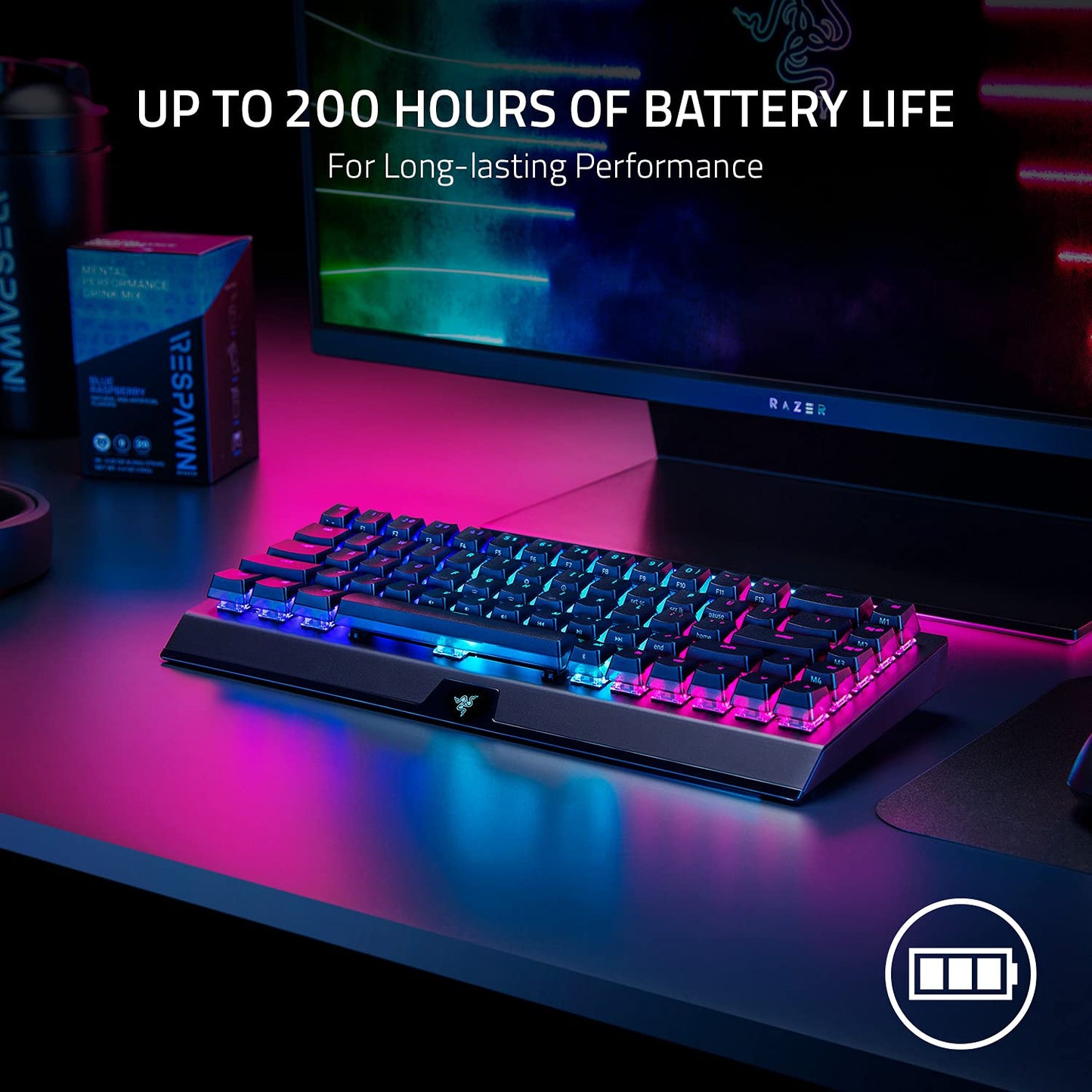 Razer RZ03-05150200-R3U1 BlackWidow V4 Mini Wireless Gaming Keyboard