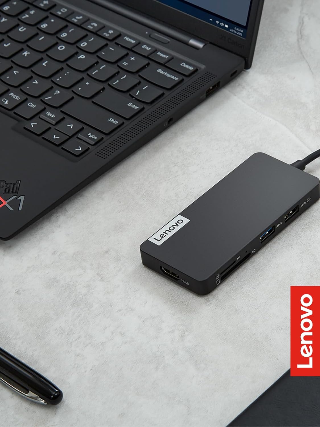 Lenovo GX90T77924 USB-C 7-in-1 Travel Hub - 4K HDMI, USB-A, SD/TF