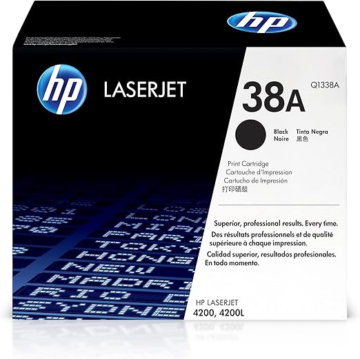 HP Q1338A 38A Black Toner Cartridge - LaserJet 4200 Series