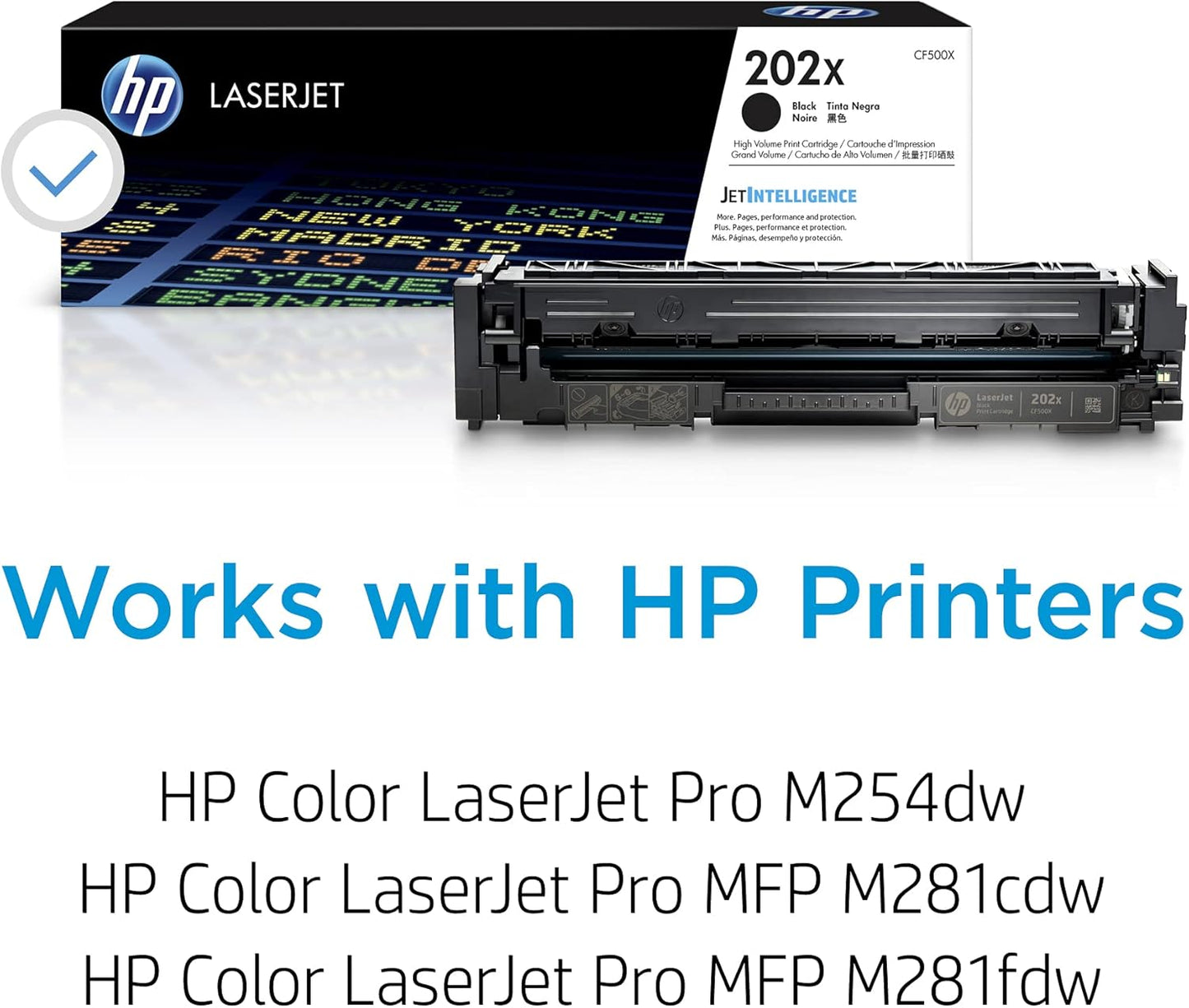 HP CF500X 202X Black High-Yield LaserJet Toner Cartridge