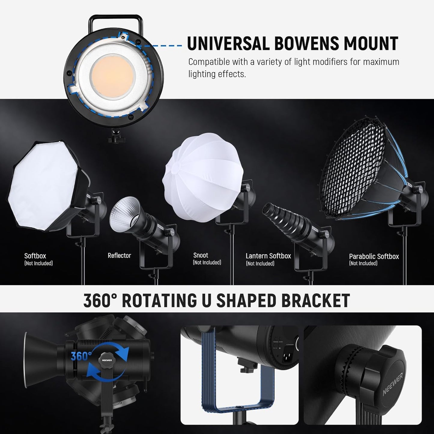 Neewer CB200C 200W RGBWW COB LED Video Light