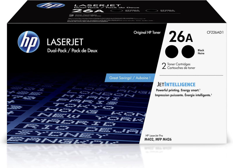 HP 26A Black Toner Cartridge 2-Pack for LaserJet Pro — main product image