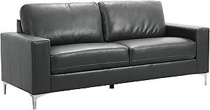 Lexicon 194840112051 Maysville Gray Leather Gel Track Arm Sofa