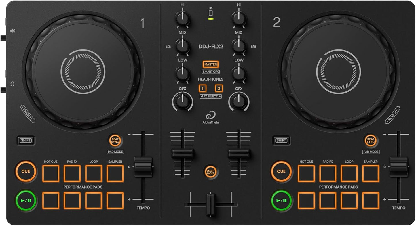 AlphaTheta DDJ-FLX2 Compact 2-Channel DJ Controller