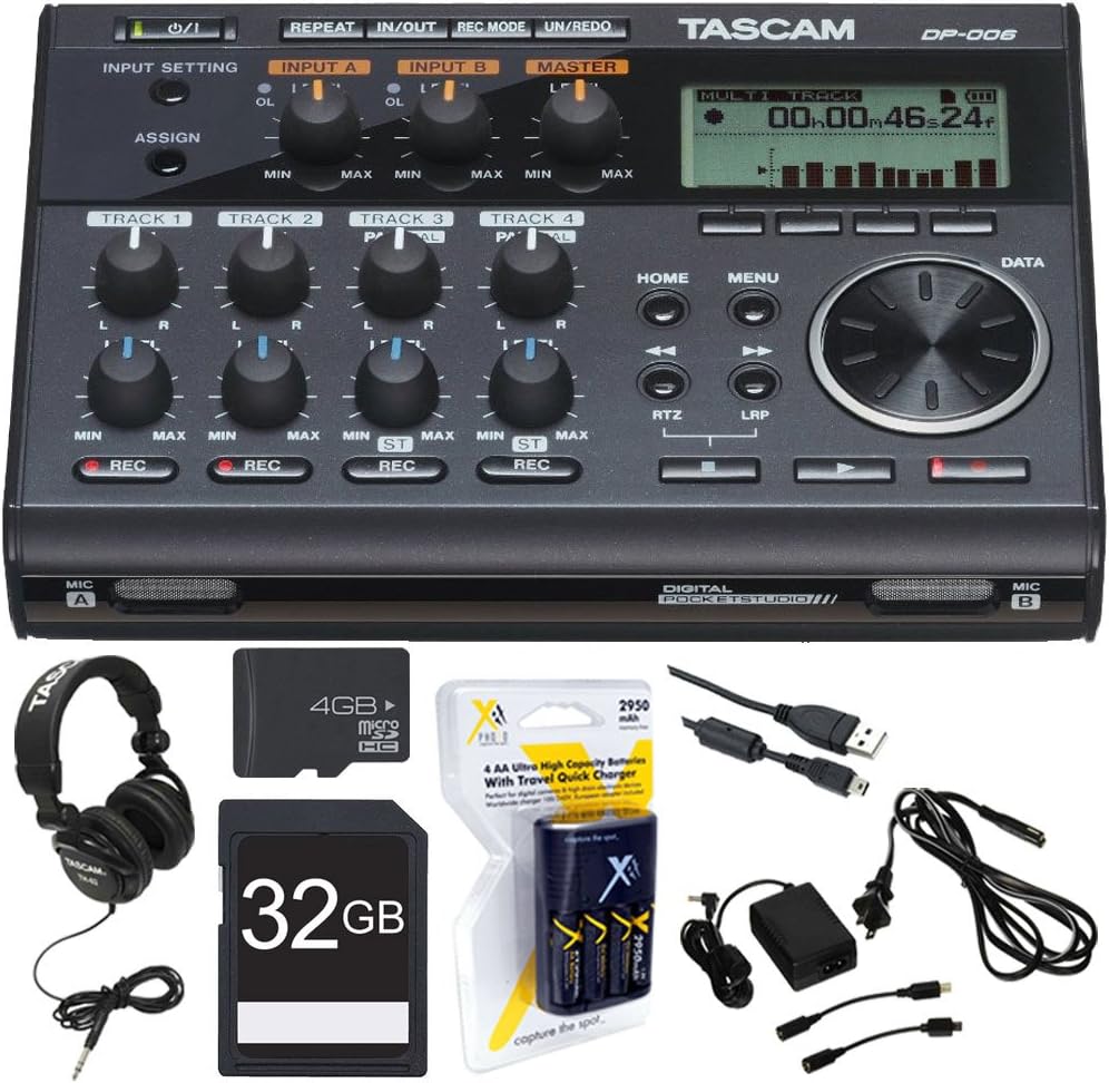 Tascam E1TSDP006 DP-006 6-Track Digital Portastudio Recorder Bundle