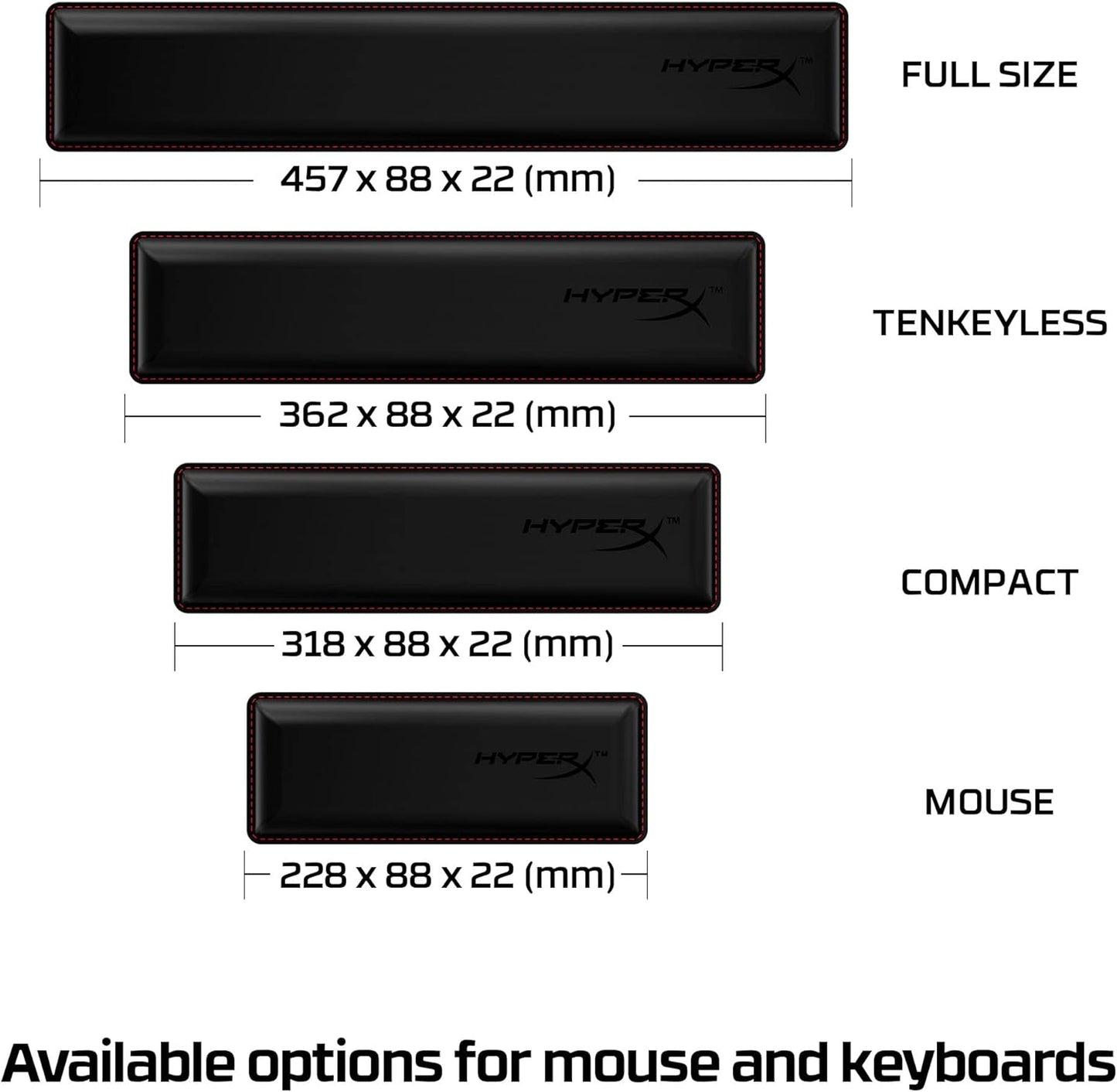 HyperX 4Z7X0AA Compact Cooling Gel Memory Foam Wrist Rest