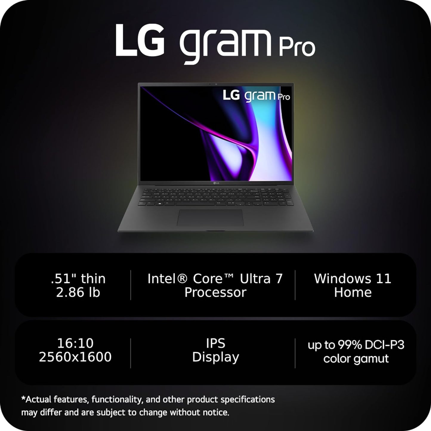 LG 17Z90SP-G.ADB9U1 Gram Pro 17-Inch Intel Evo Laptop