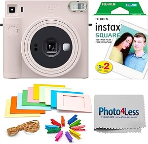 Fujifilm Instax Square SQ1 Chalk White Camera Bundle
