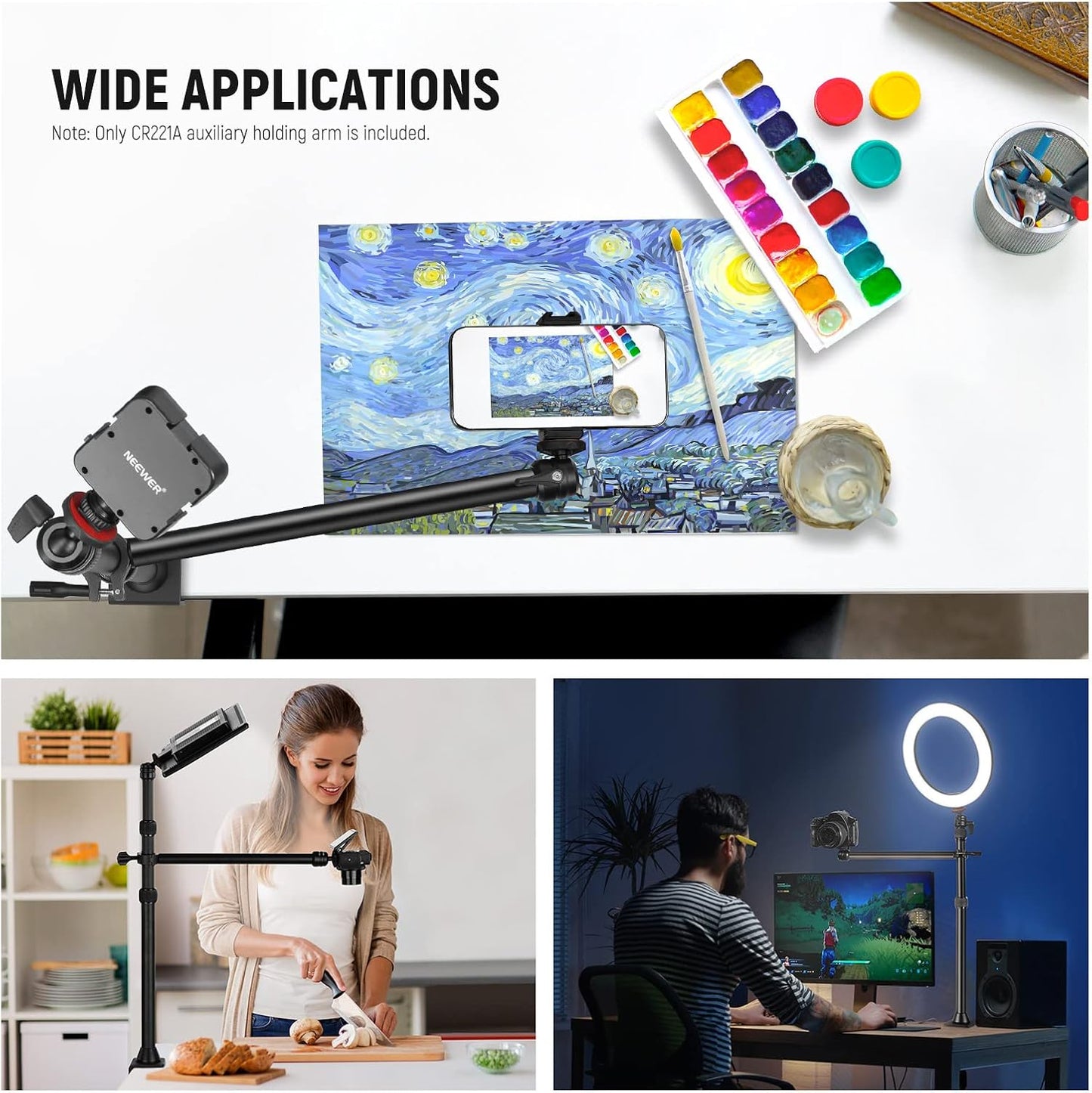 Neewer CR221A Overhead Camera Stand with Holding Arm