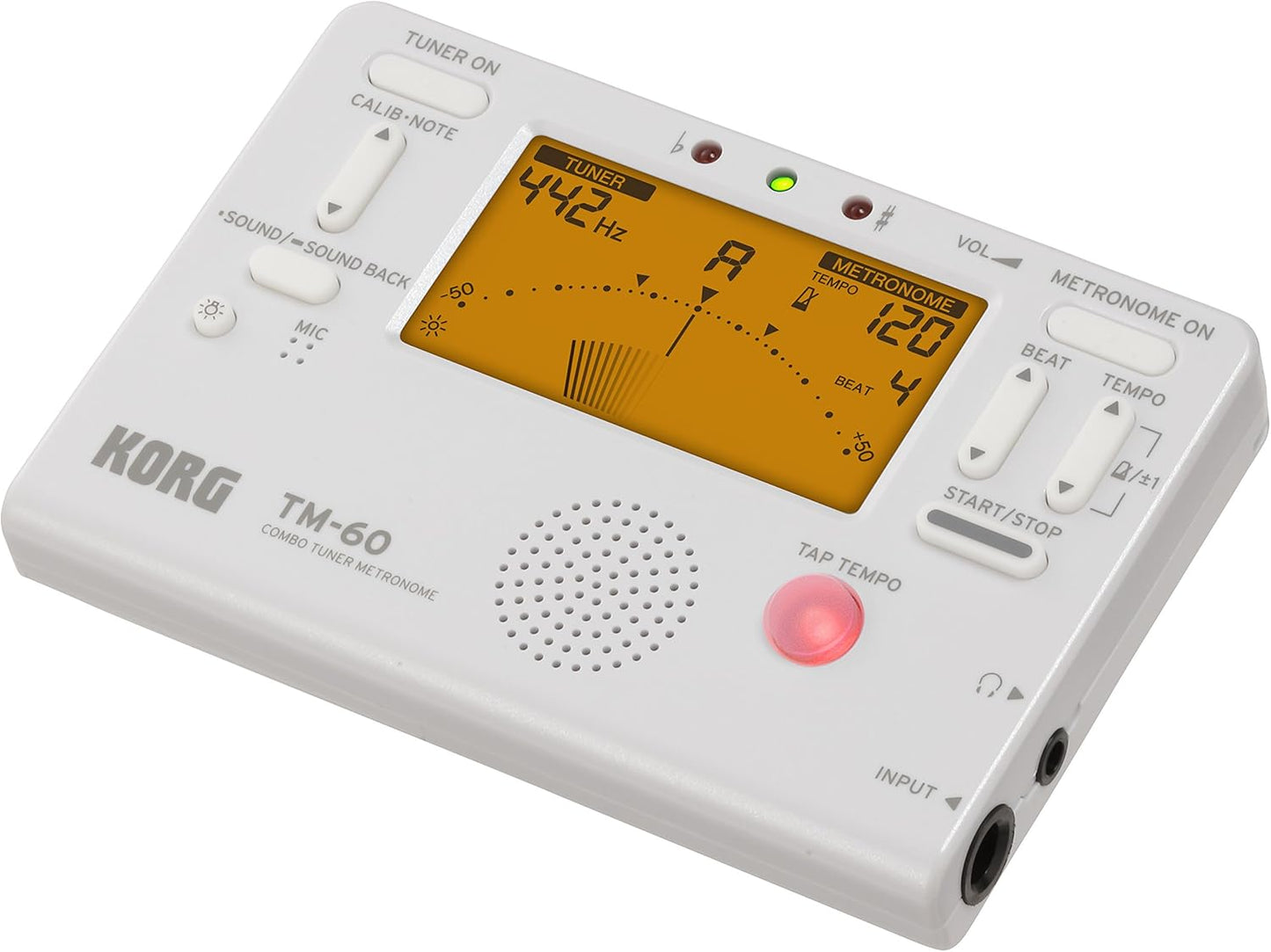 Korg TM60WH Tuner Metronome Combo White