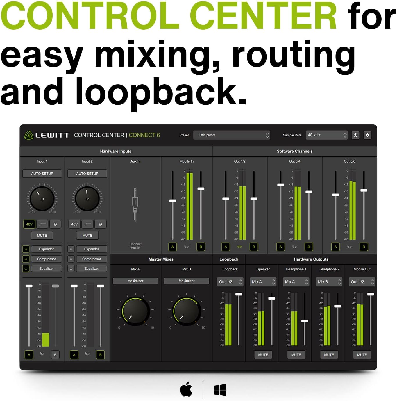 Lewitt Connect 6 USB-C Audio Interface - Recording & Streaming