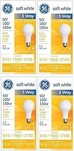 GE H&PC-71059 3-Way Soft White Light Bulbs 4-Pack