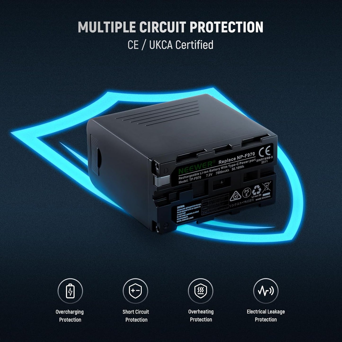 Neewer 10104059 NP-F970 Batteries - 7800mAh 2-Pack