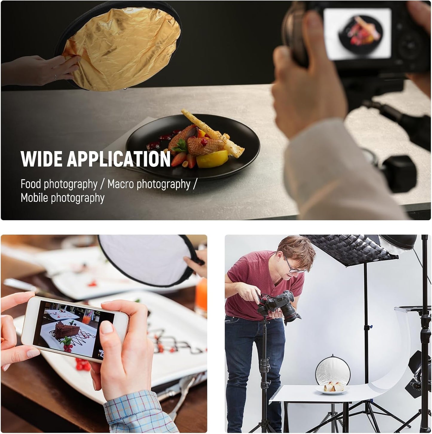 Neewer 10102406 12" 5-in-1 Collapsible Photography Reflector
