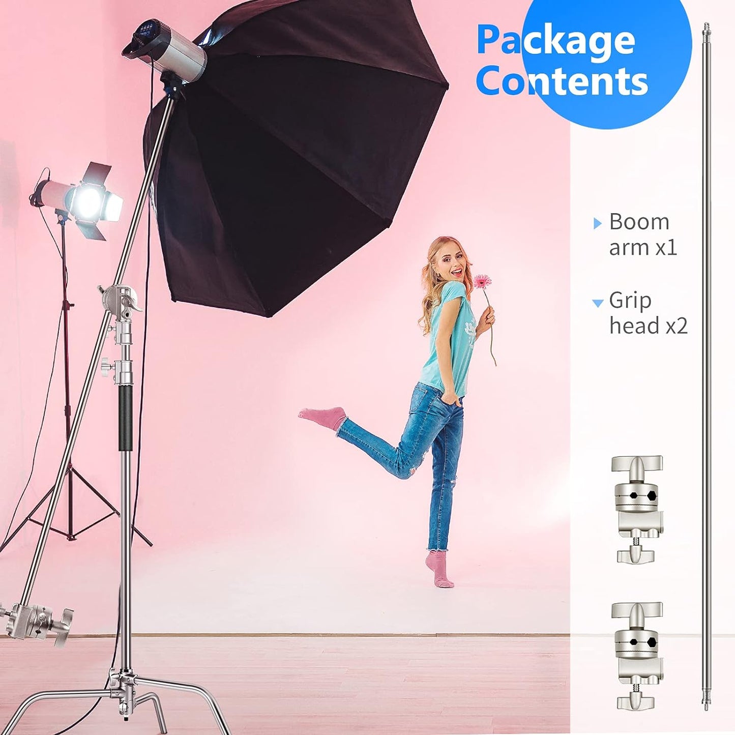 Neewer 10089725 Extension Grip Arm with 2 Heads