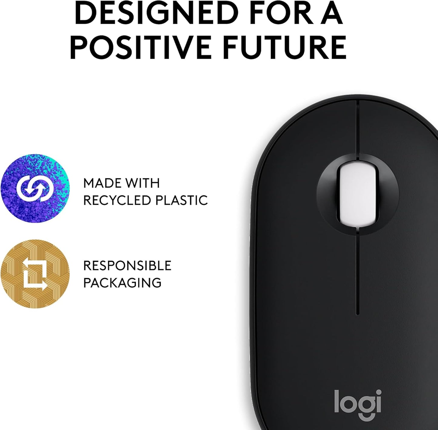 Logitech 910-007168 Pebble Mouse 2 - Slim Wireless Bluetooth