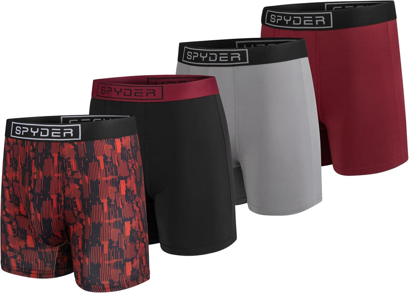 Spyder Mens Boxer Briefs 4-Pack Performance Underwear — main product image