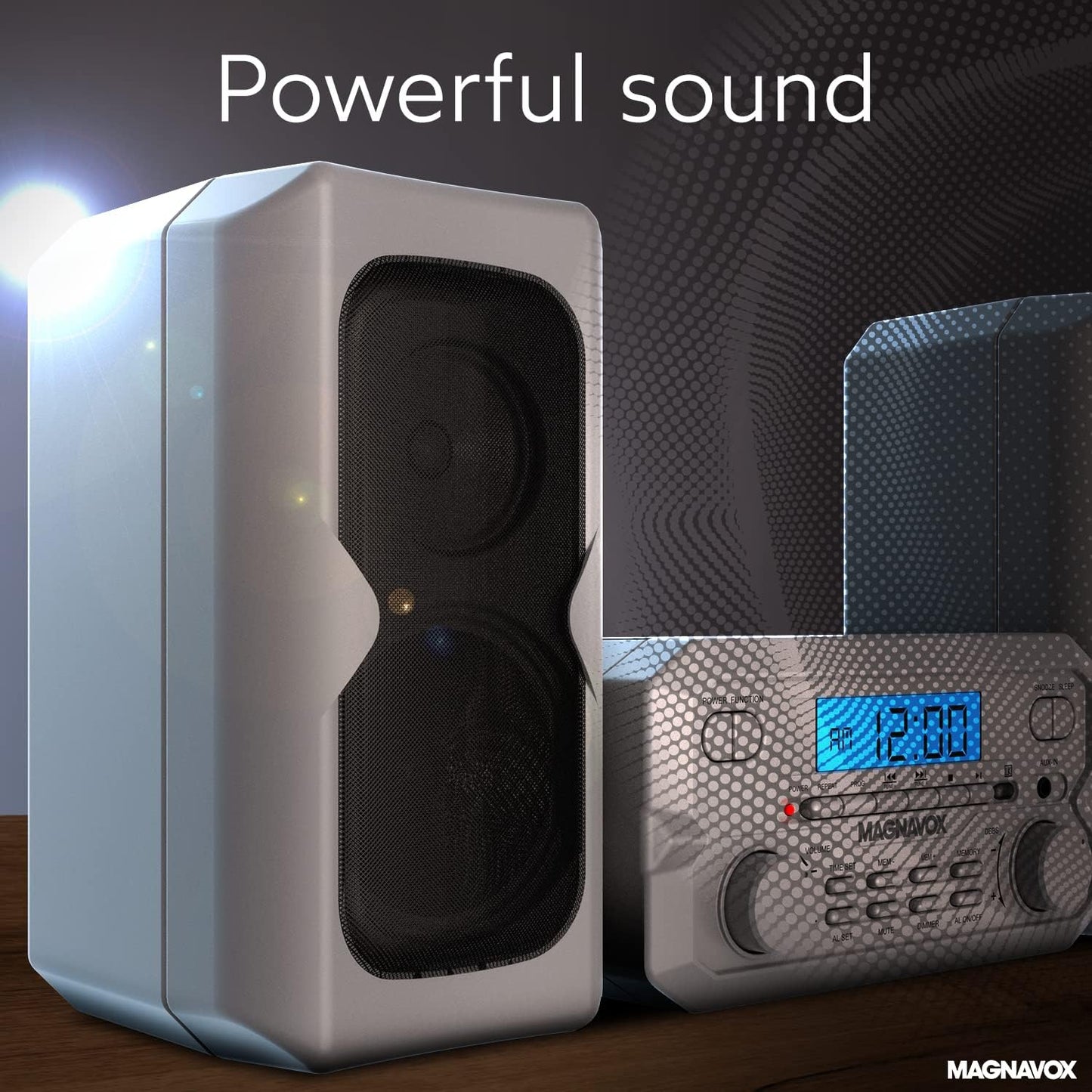 Magnavox MM435M-SL CD Shelf System - Bluetooth & FM Radio